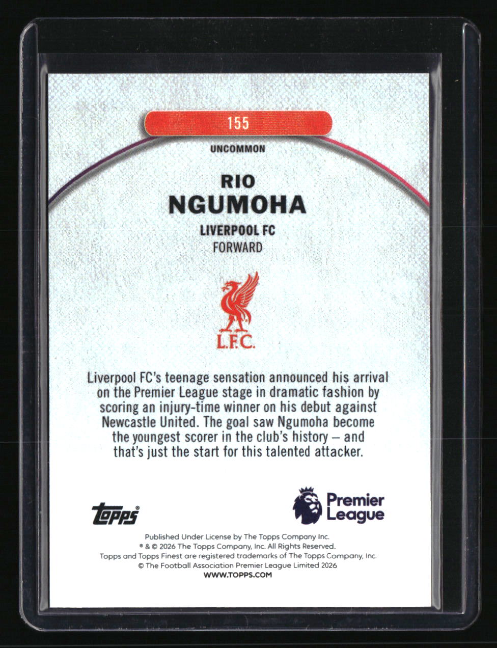 2025-26 Finest Premier League Rio Ngumoha Blue Checkerboard Refactors #/75