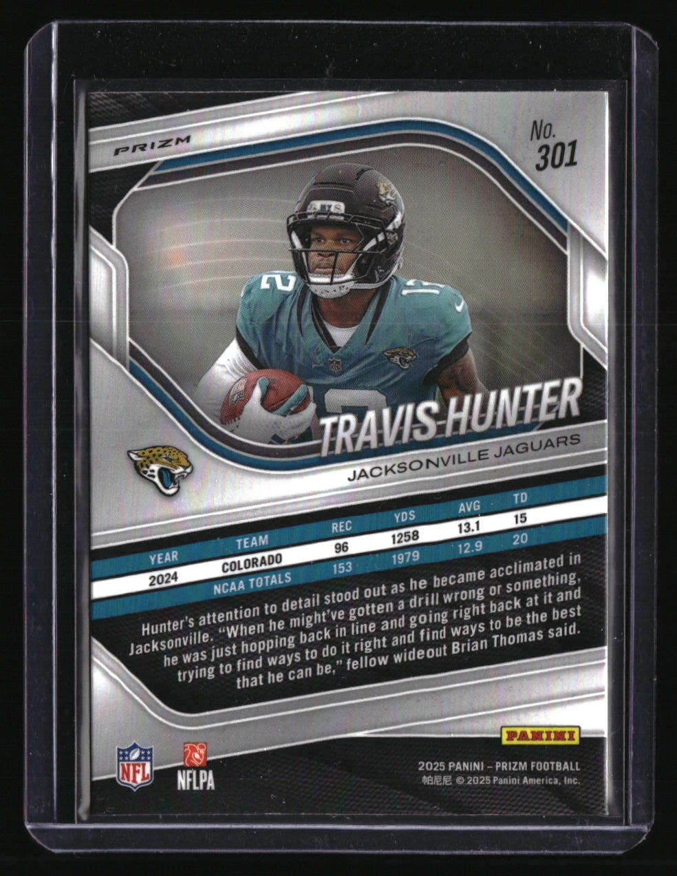 2025 Panini Prizm Travis Hunter White Disco