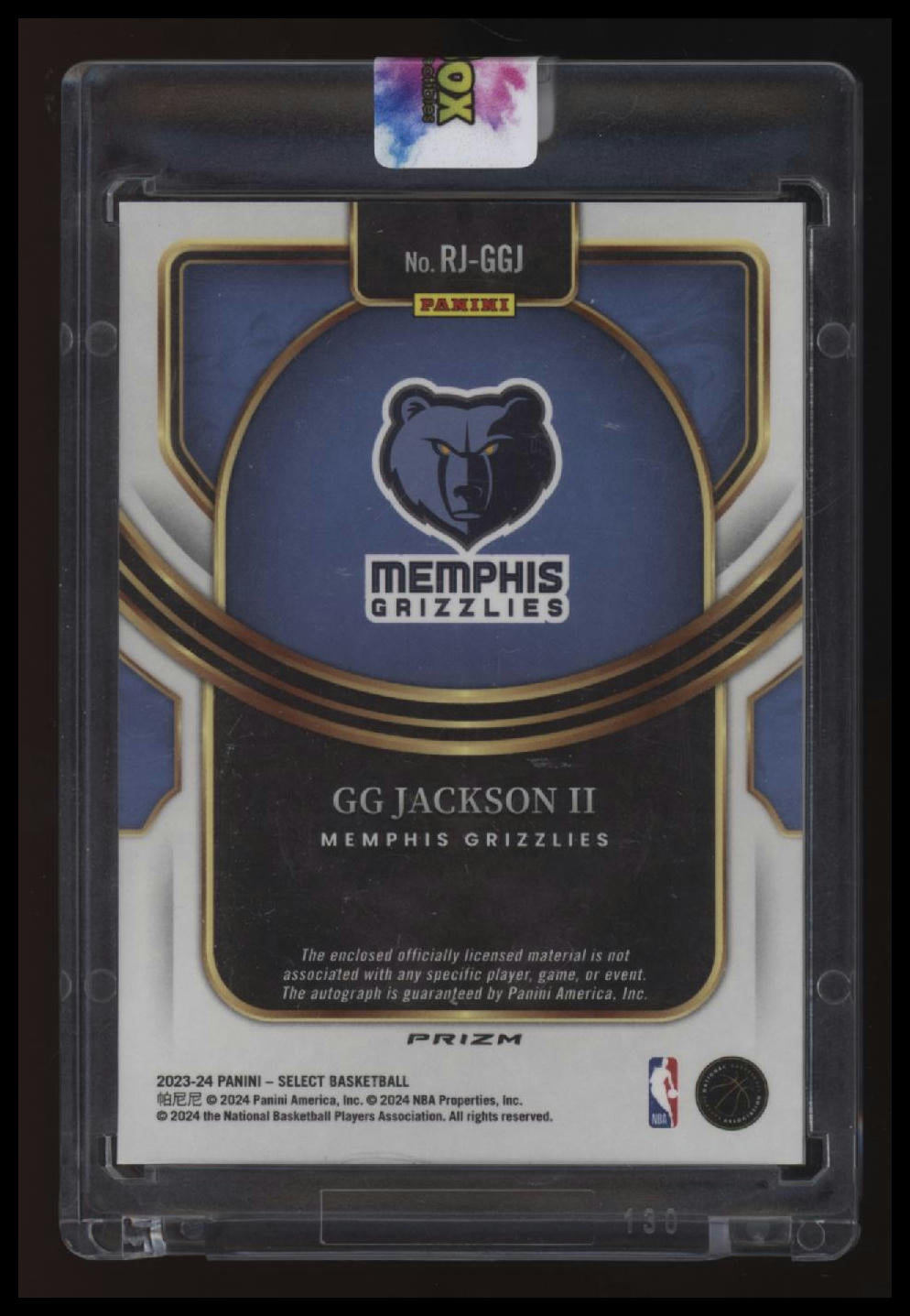 2023-24 Panini Select GG Jackson II Rookie Jersey Autographs Red Wave Prizms