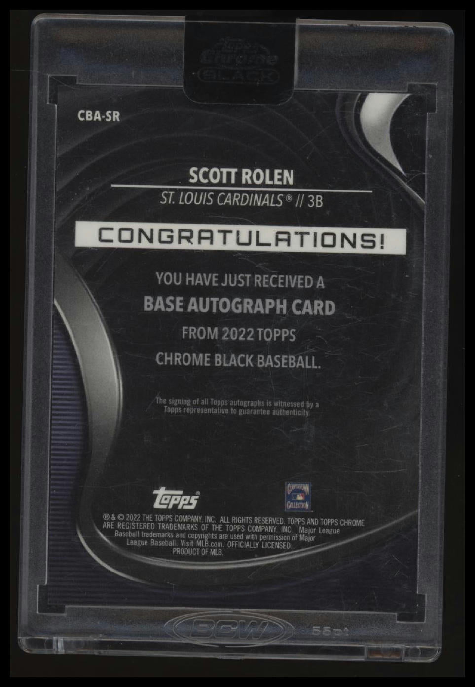 2022 Topps Chrome Black Scott Rolen Autographs