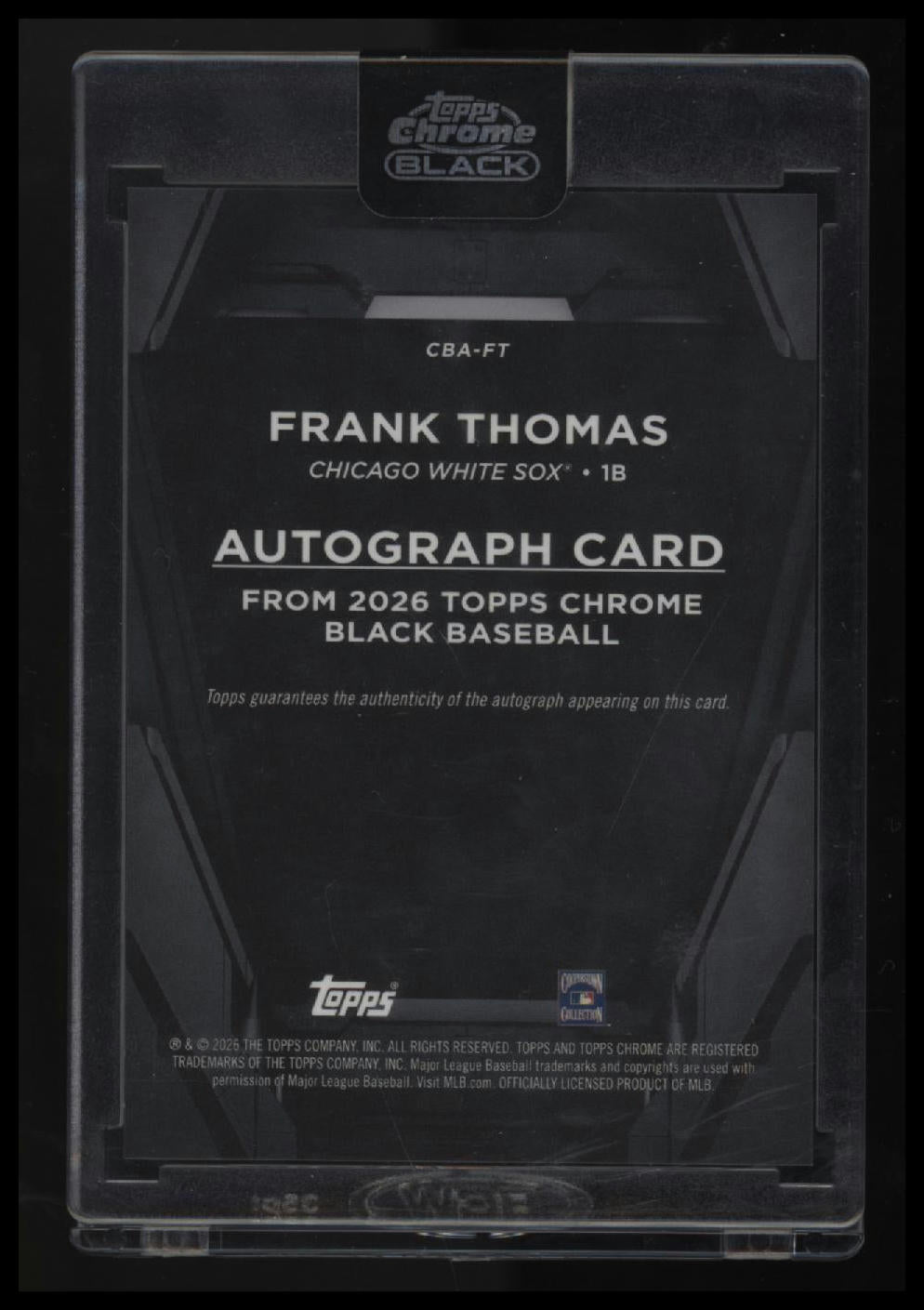 2026 Topps Chrome Black Frank Thomas Autographs