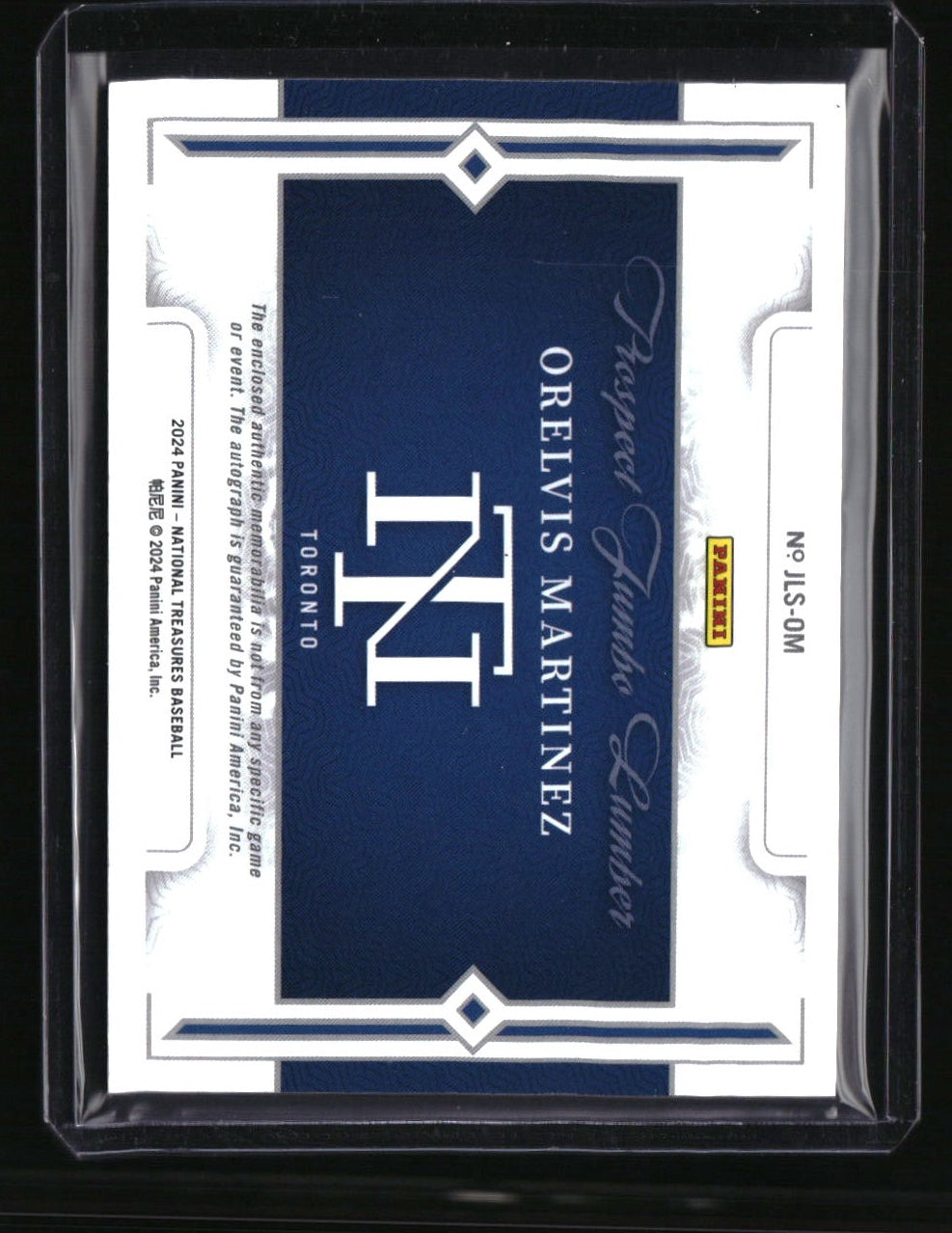 2024 Panini National Treasures Orelvis Martinez Jumbo Lumber Signatures #/49