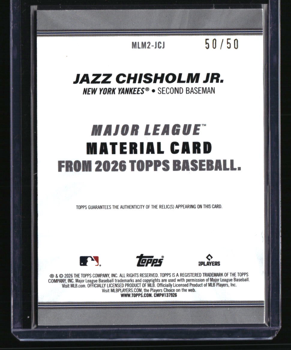 2026 Topps Jazz Chisholm Jr. Major League Materials Relics Gold #/50