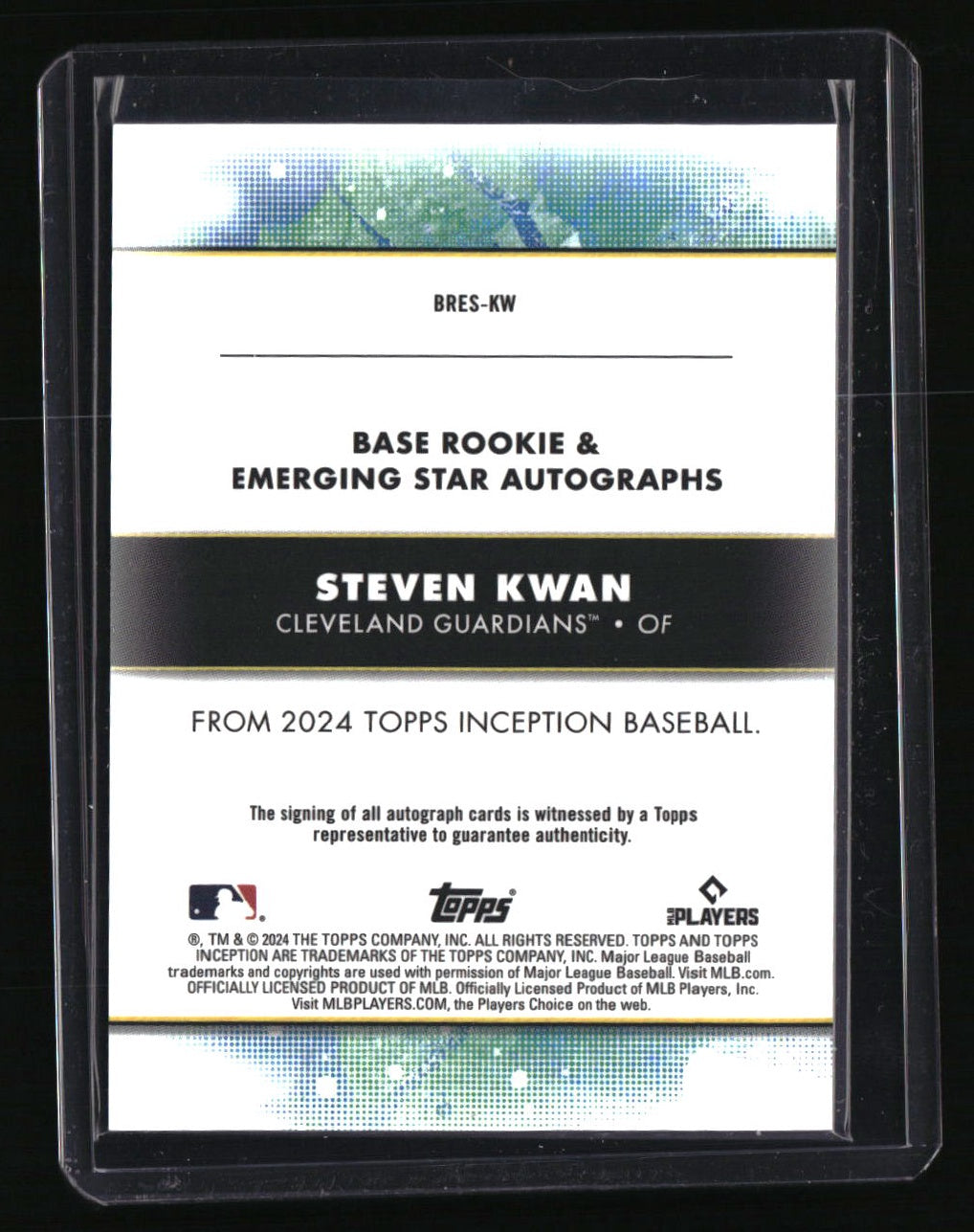 2024 Topps Inception Steven Kwan Rookie and Emerging Star Autographs Red #/50