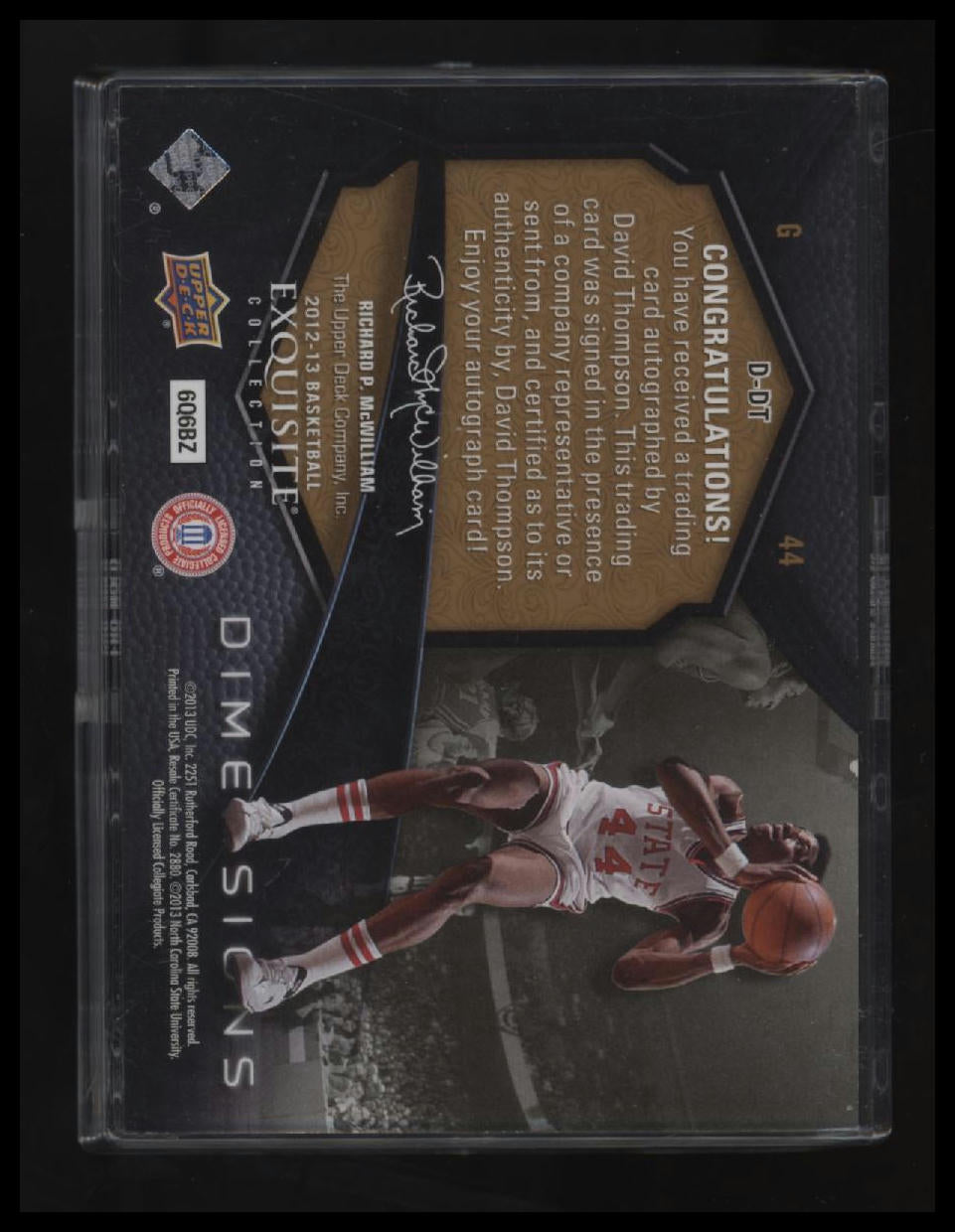 2012-13 Upper Deck Exquisite David Thompson Dimensions Autographs