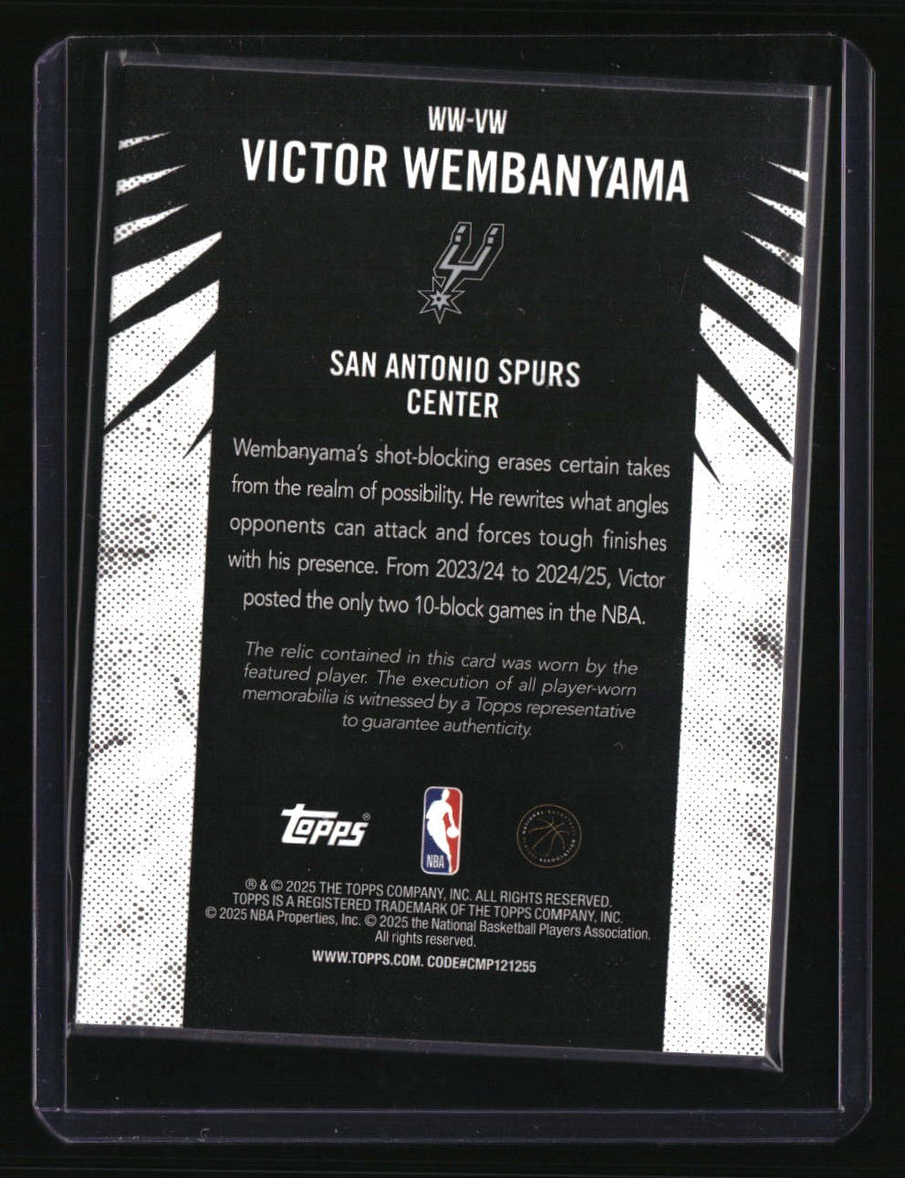 2025-26 Topps Victor Wembanyama Woven Wonders Relics