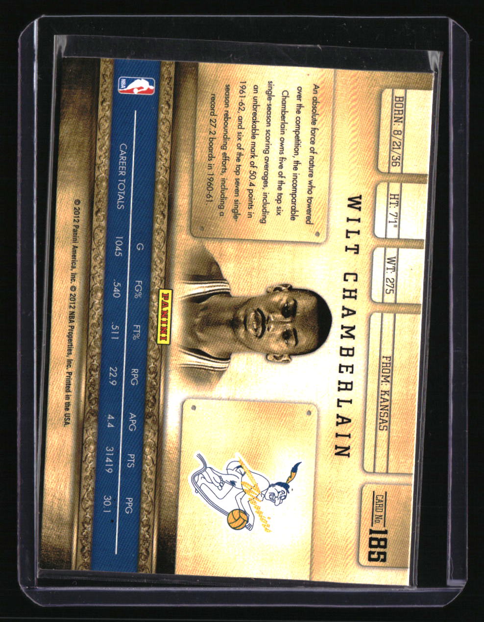 2011-12 Panini Gold Standard Wilt Chamberlain #/299