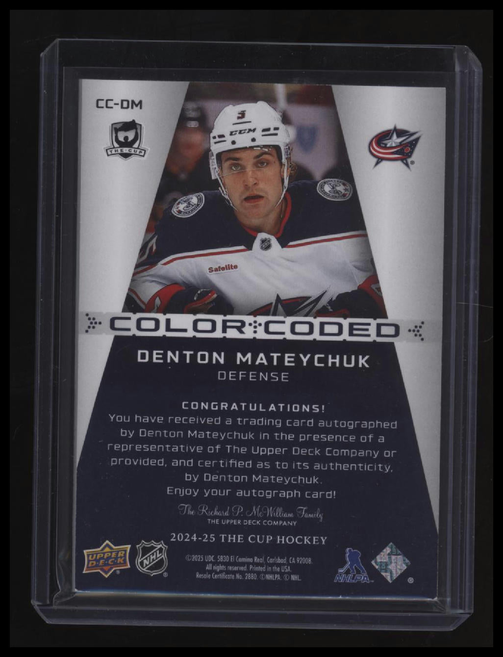 2024-25 Upper Deck The Cup Denton Mateychuk Color Coded #/35