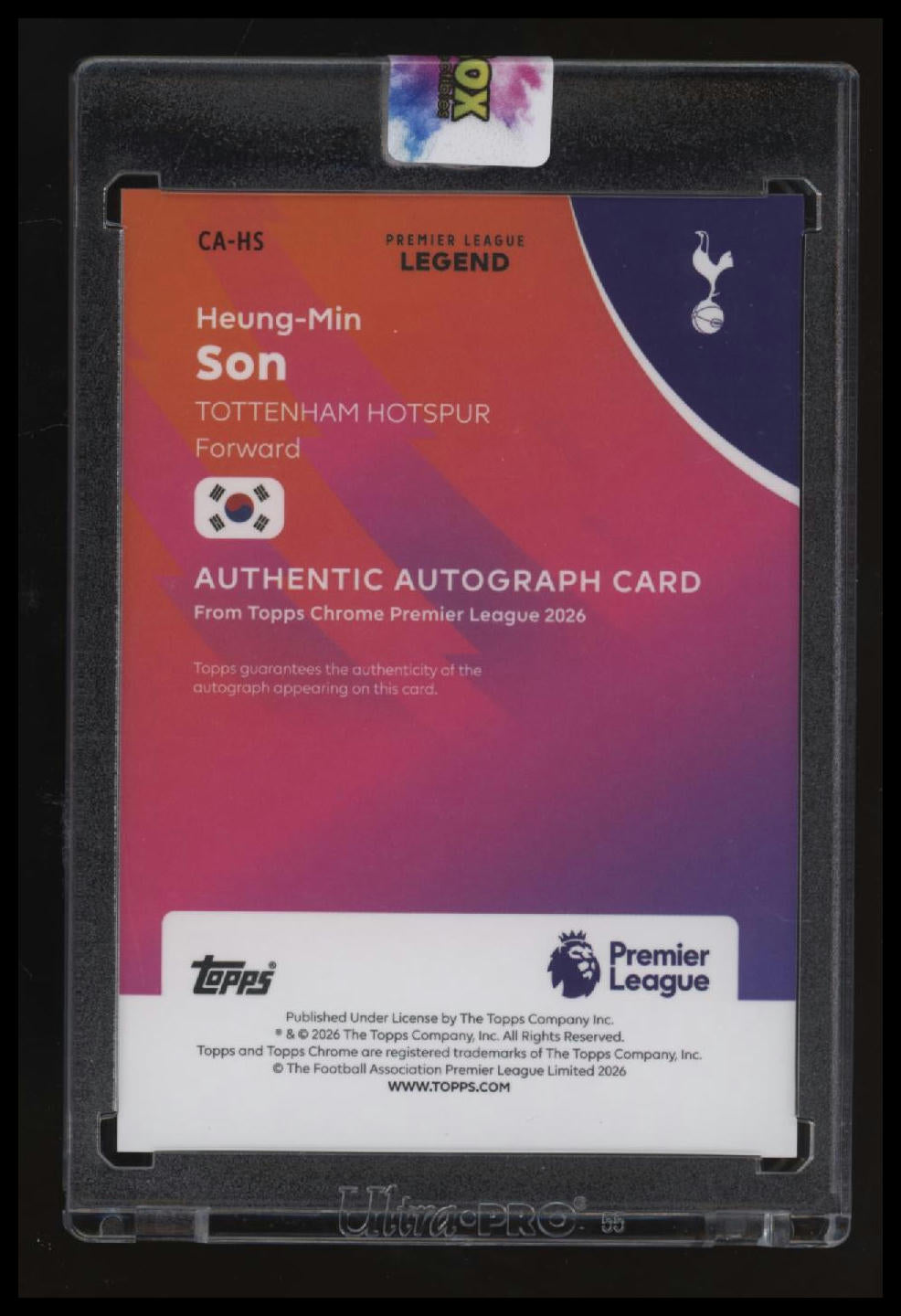 2025-26 Topps Chrome Premier League Heung-Min Son Chrome Auto Gold Wave #/50