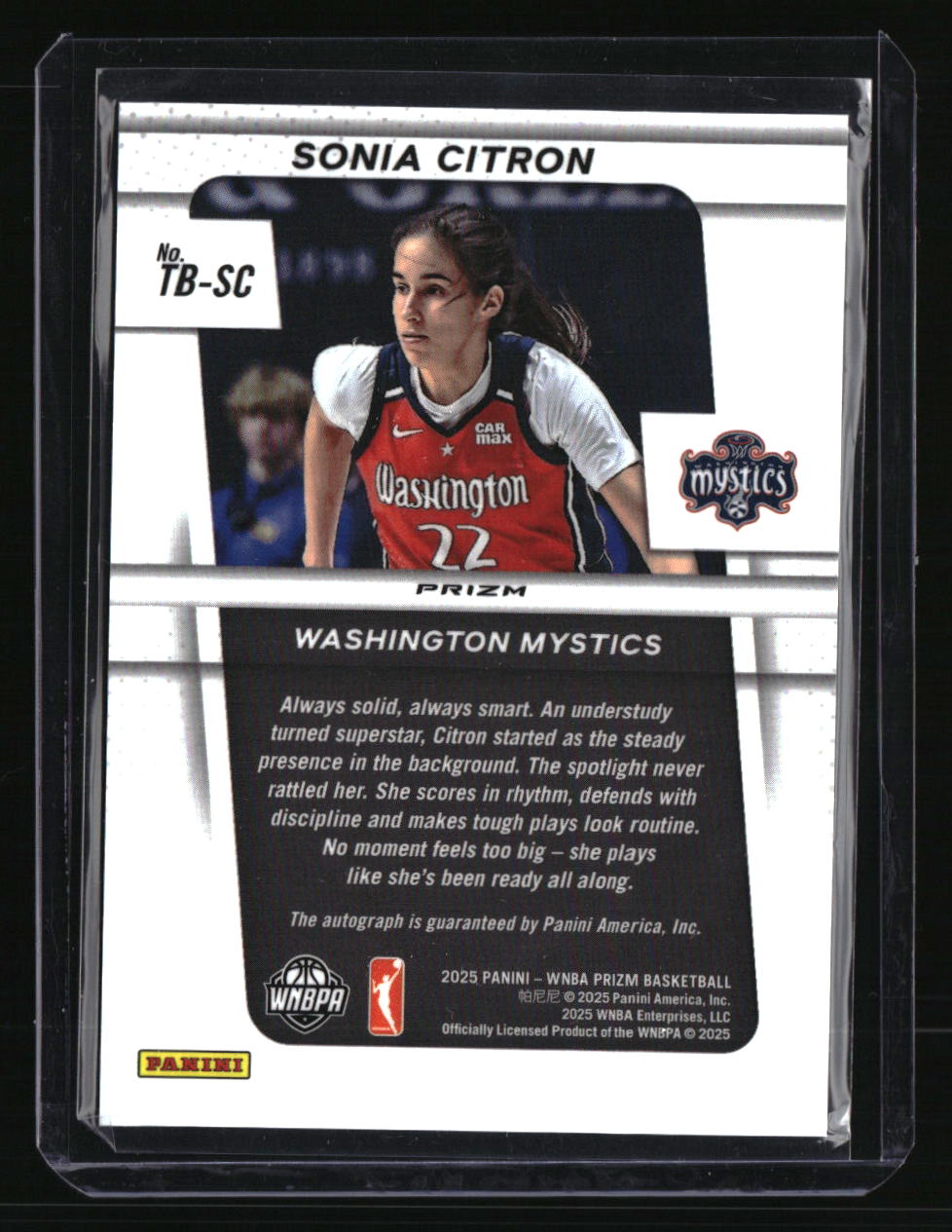 2025 Panini Prizm WNBA Sonia Citron Throwback Signatures