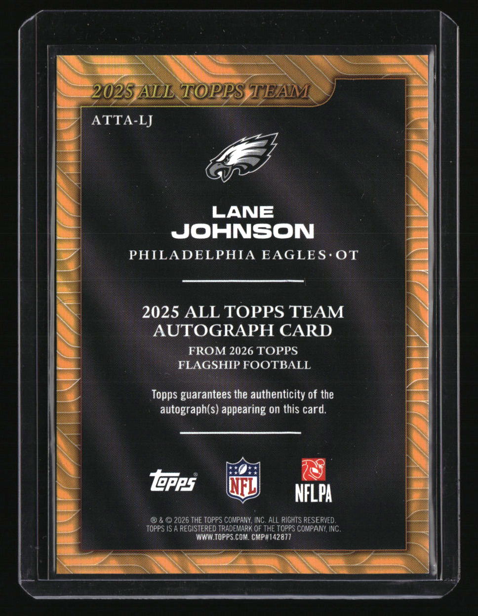 2026 Topps Flagship Lane Johnson 2025 All Topps Team Autographs Green #/99