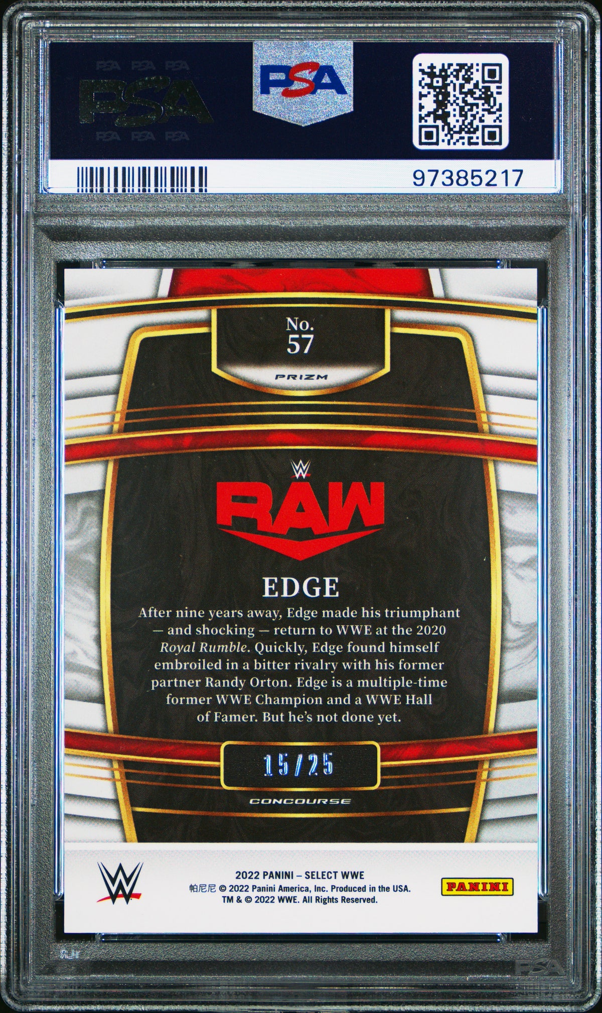 2022 Panini Select Wwe Edge Tie-Dye Prizm PSA 10