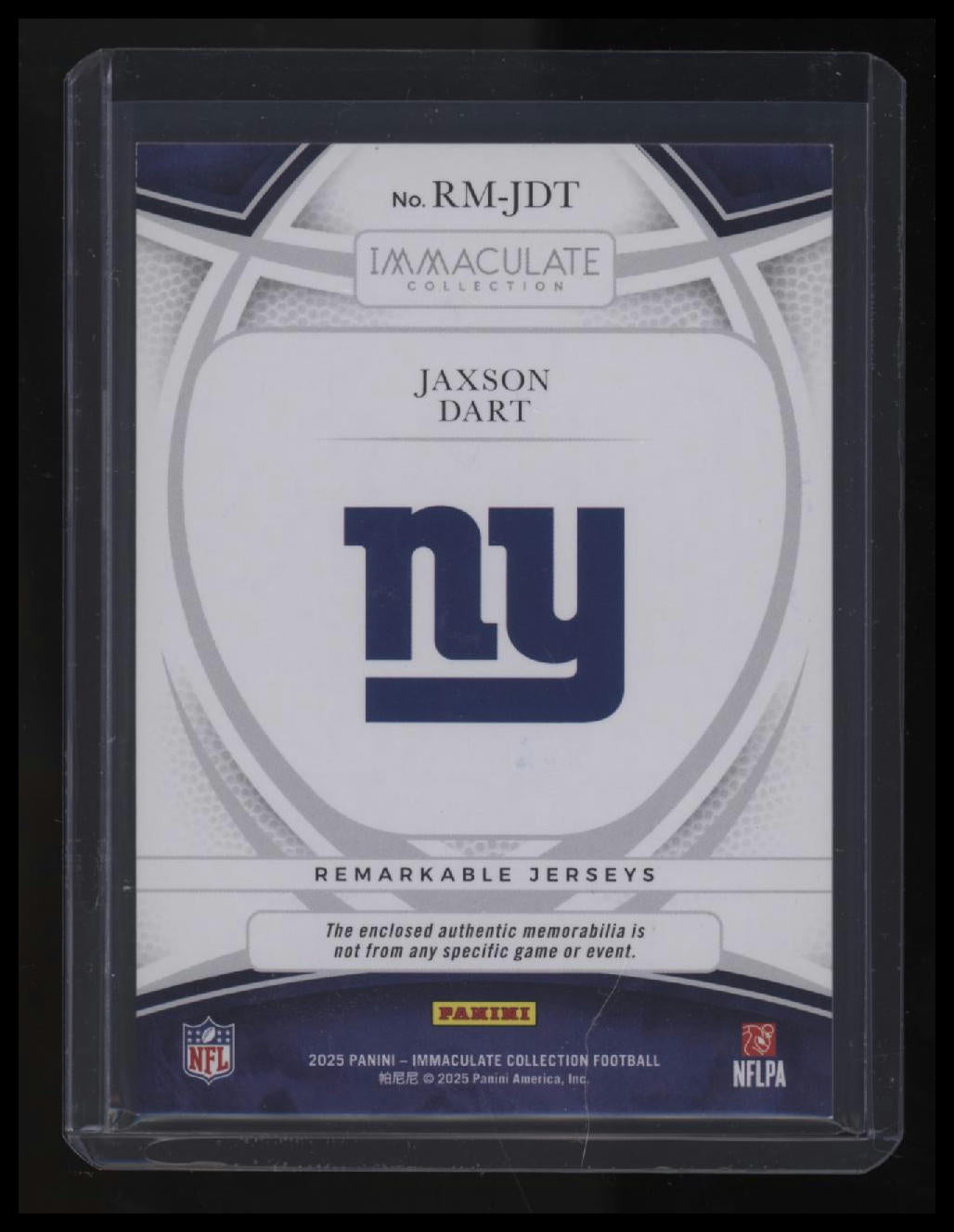 2025 Panini Immaculate Collection Jaxson Dart Remarkable Jerseys #/49