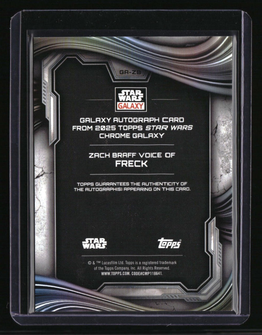 2025 Topps Chrome Star Wars Galaxy Zach Braff Galaxy Autographs Mojo
