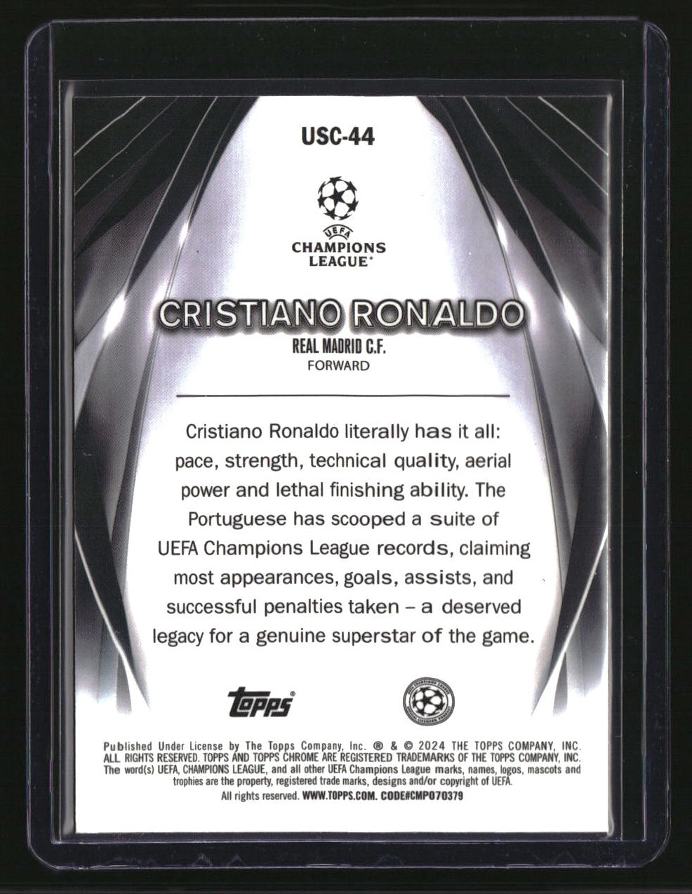 2023-24 Topps UEFA Club Competitions Cristiano Ronaldo Ultimate Stage Chrome