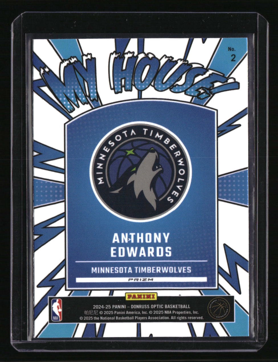 2024-25 Donruss Optic #2 Anthony Edwards My House Purple