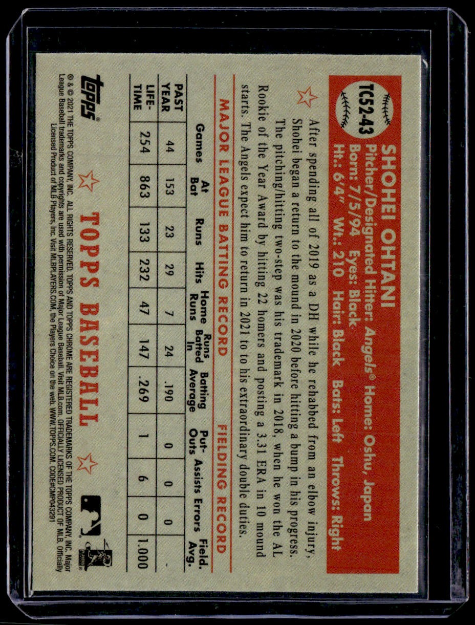 2021 Topps Shohei Ohtani 1952 Topps Redux Chrome