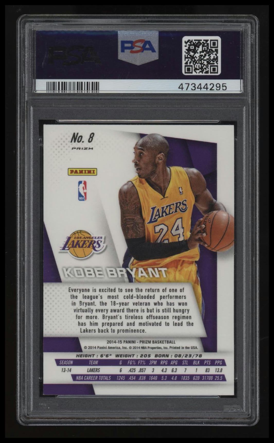 2014 Panini Prizm Sp Variations Kobe Bryant Sp Variations-Prizm PSA 10