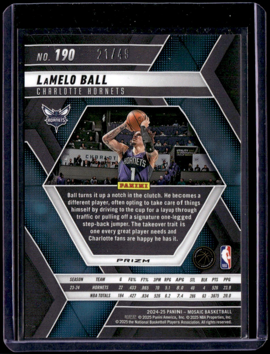 2024-25 Panini Mosaic LaMelo Ball Orange Ice Mosaic #/49
