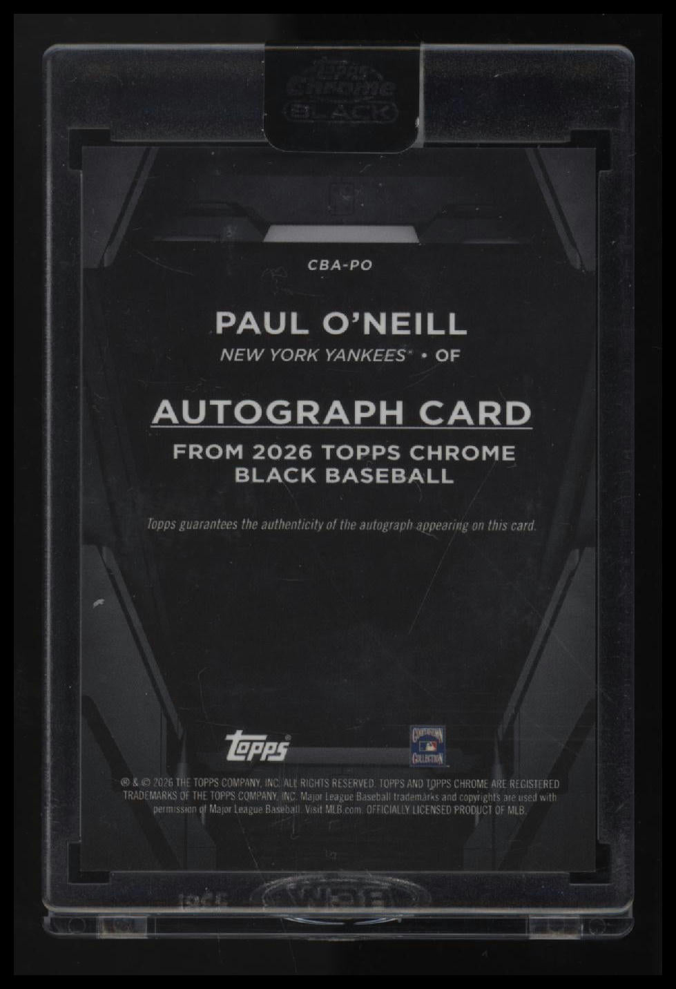 2026 Topps Chrome Black Paul O'Neill Autographs Refractors #/199