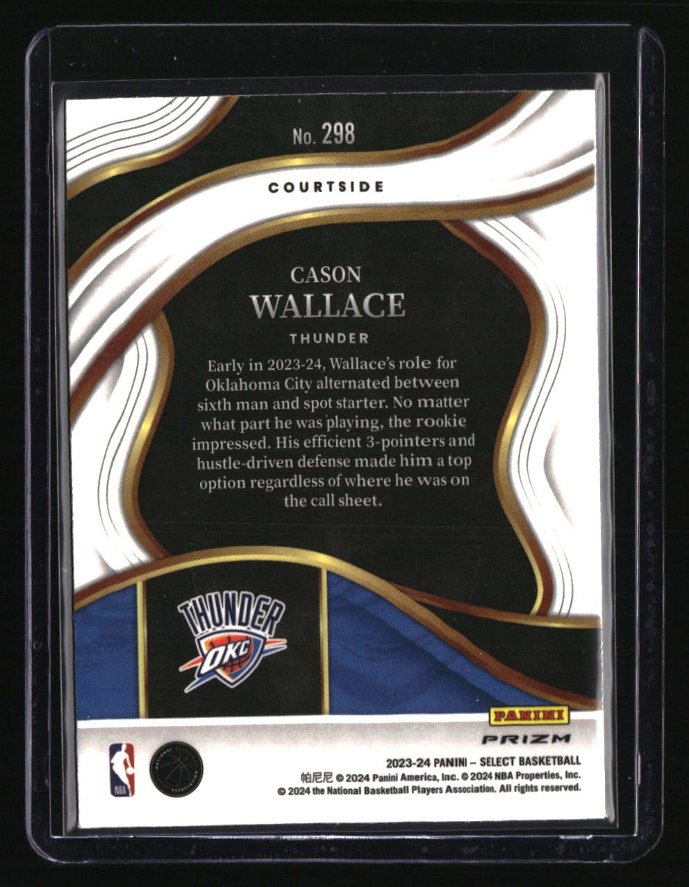 2023-24 Panini Select Cason Wallace Orange Flash Prizms