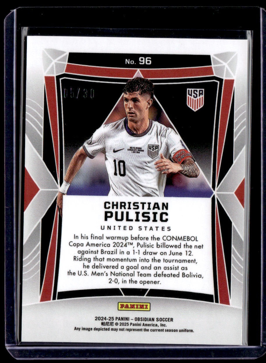2024-25 Panini Obsidian Christian Pulisic Electric Etch Purple Flood #/30