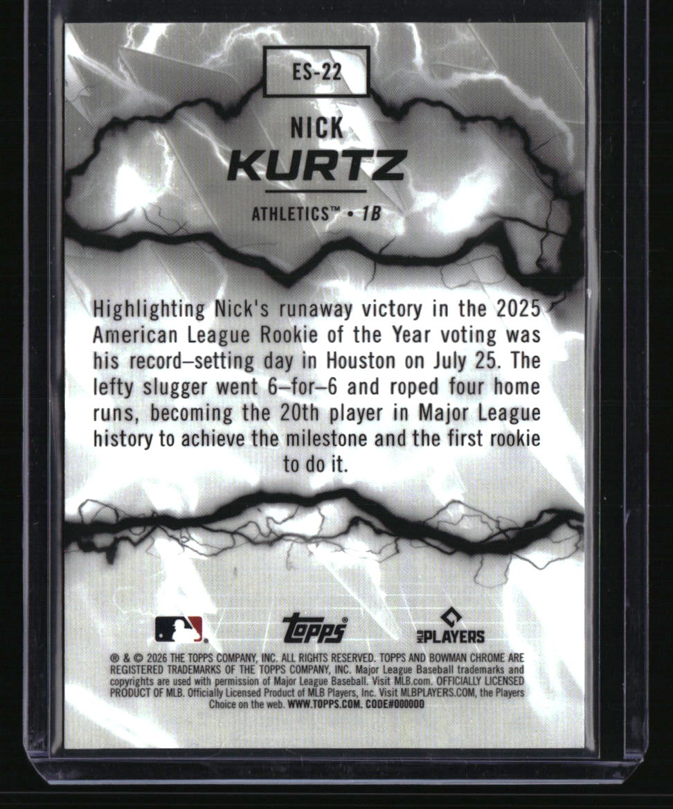 2026 Bowman Nick Kurtz Electric Sluggers Mini-Diamond First On Print 1/150