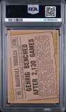 1961 Topps Gehrig Benched After 2,130 Games PSA 5