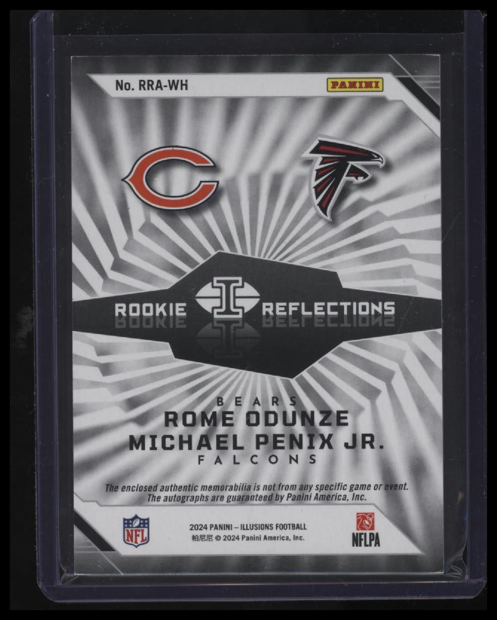 2024 Panini Illusions Rome Odunze / Michael Penix Jr. Ref. Dual Patch Auto Blue
