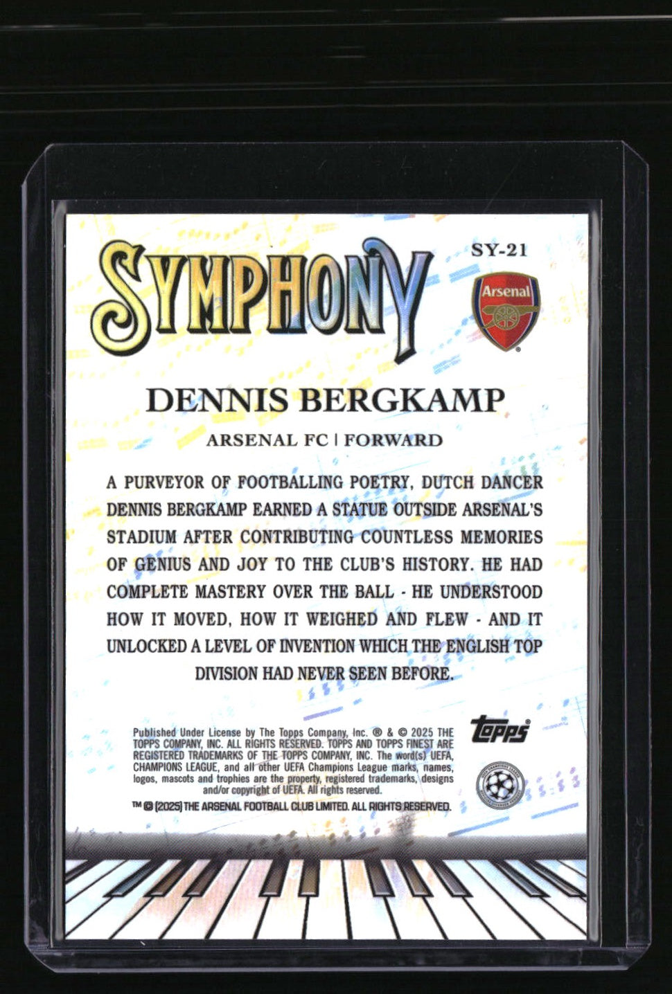 2024-25 Finest UEFA Club Competitions Dennis Bergkamp Finest Symphony Black #/10