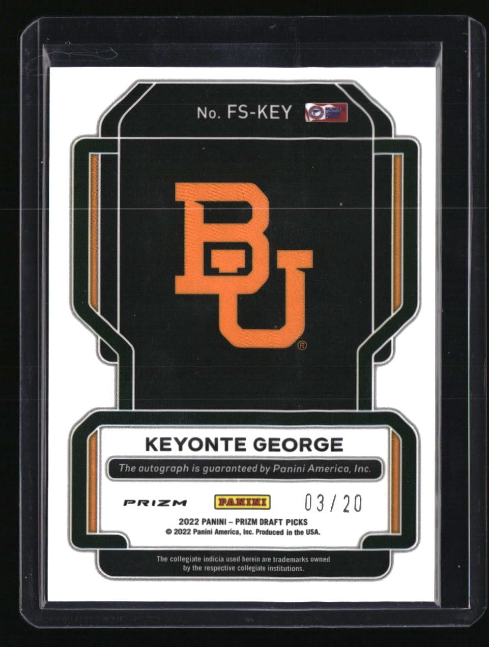 2022 Panini Prizm Keyonte George Freshman Signatures Prizms Pink Circles /20