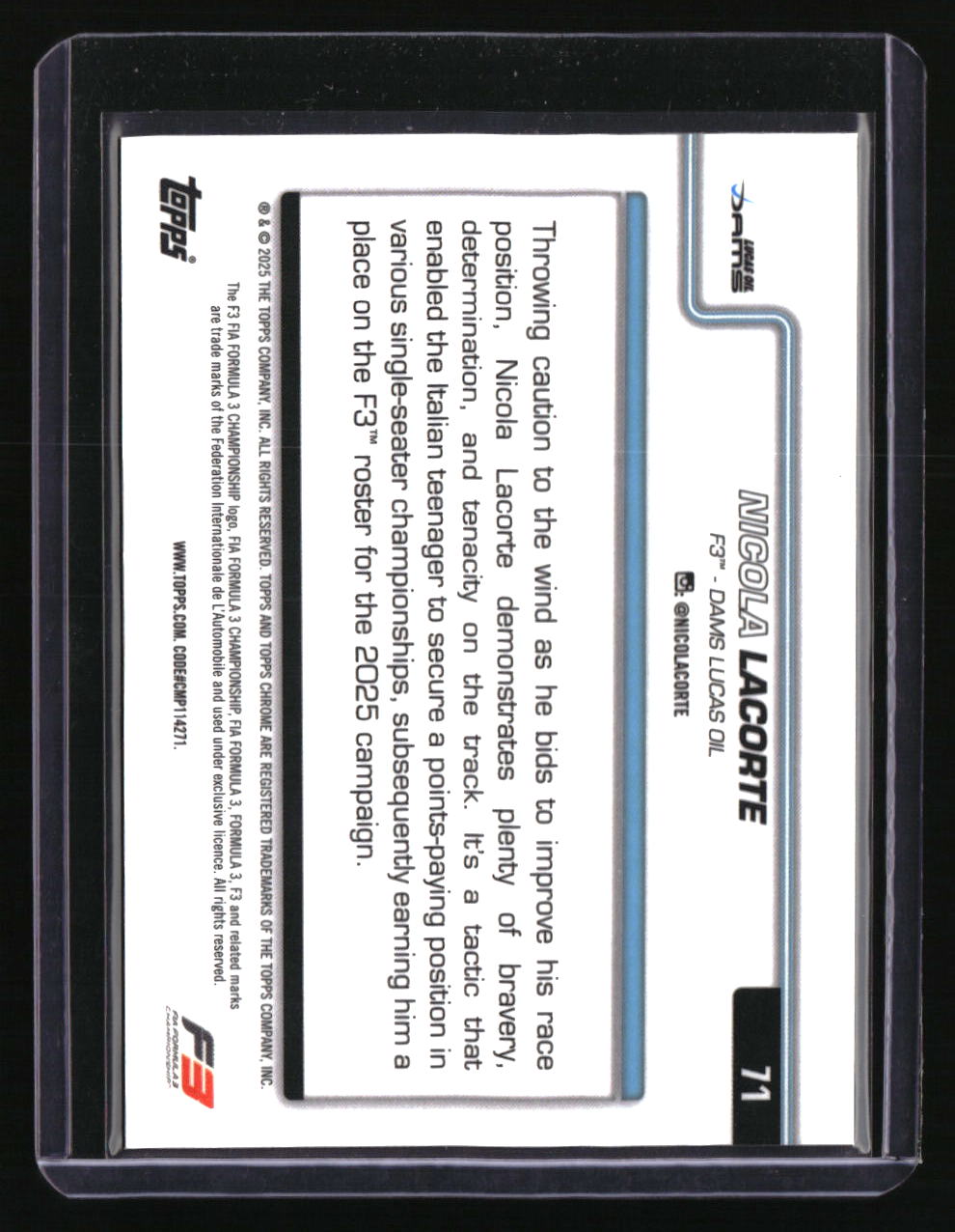 2025 Topps Chrome Formula 1 Nicola Lacorte Red Refractor #/5