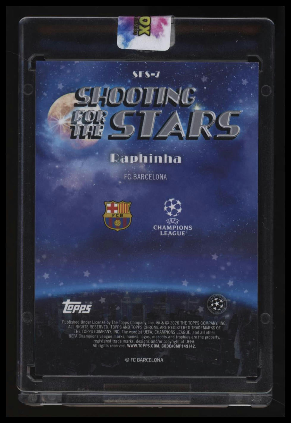 2025-26 Topps Chrome UEFA Club Comp Raphinha Shooting for the Stars Red #/5