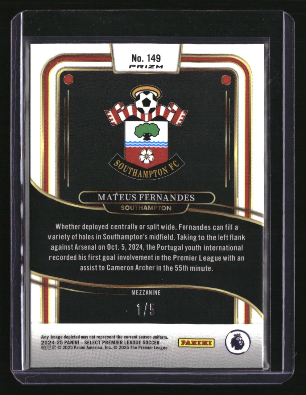 2024-25 Panini Select Premier League Mateus Fernandes Green #/5