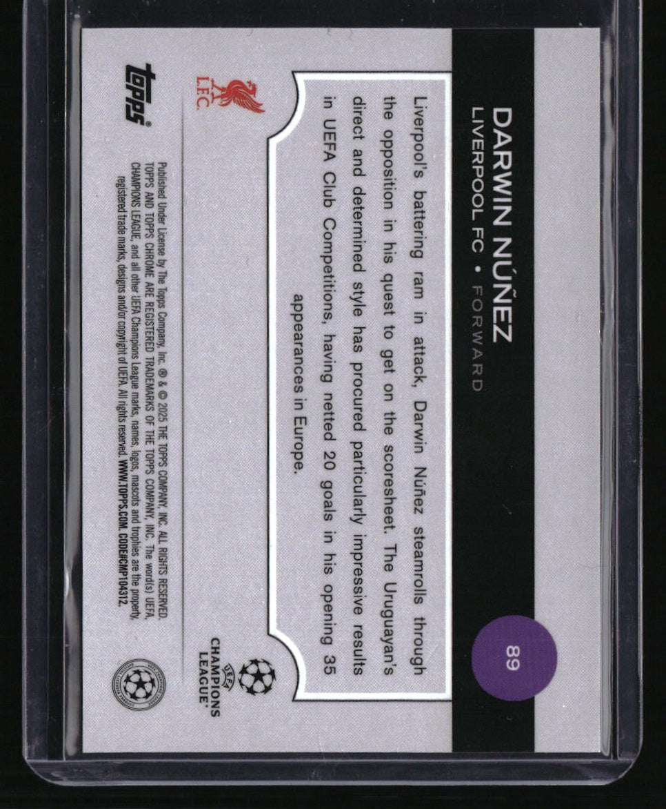 2024-25 Topps Chrome UEFA Club Competitions Darwin Núñez Orange Refractor #/25