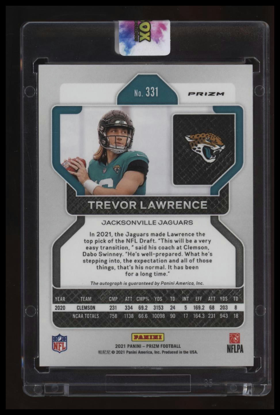 2021 Panini Prizm Trevor Lawrence Rookie Autographs Prizm Silver