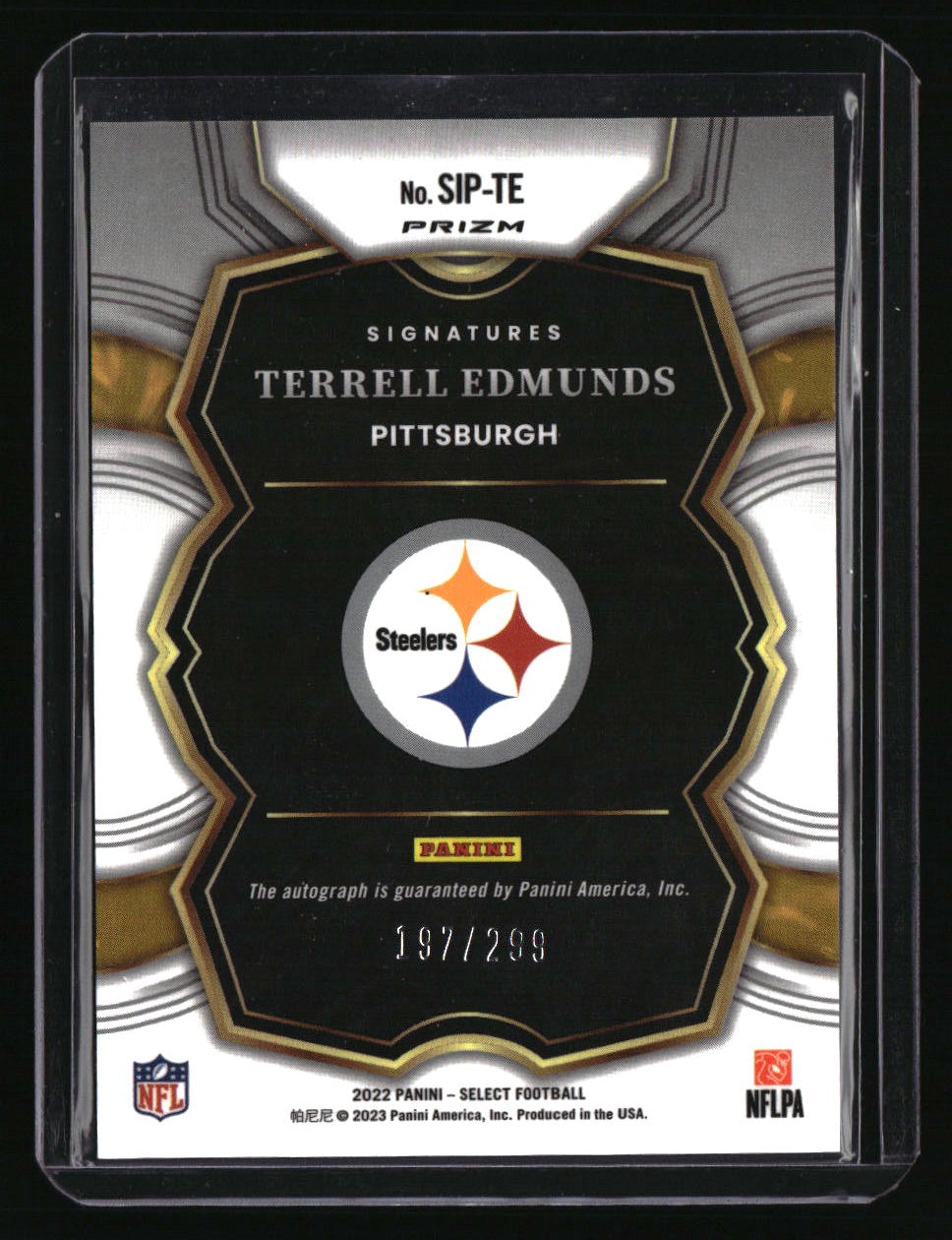 2022 Panini Select Terrell Edmunds Signatures Prizm #/299