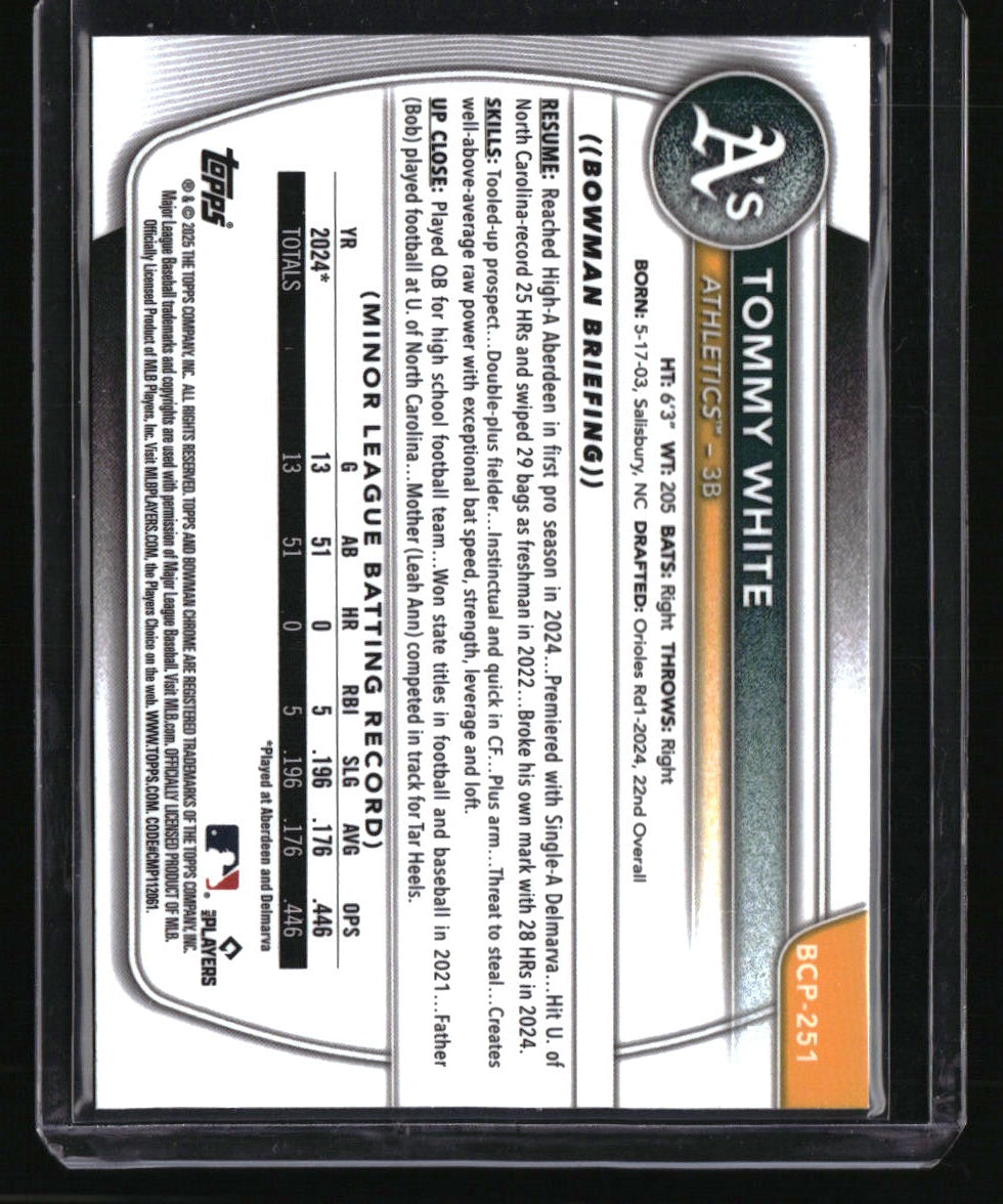 2025 Bowman Chrome Tommy White Prospects Green Wave #/99