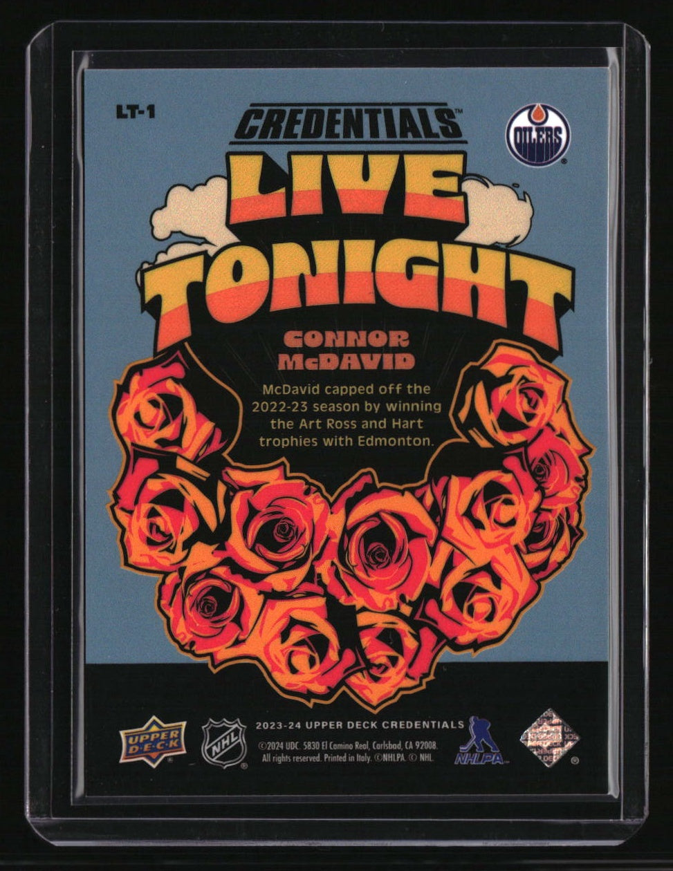 2023-24 Upper Deck Credentials Connor McDavid Live Tonight