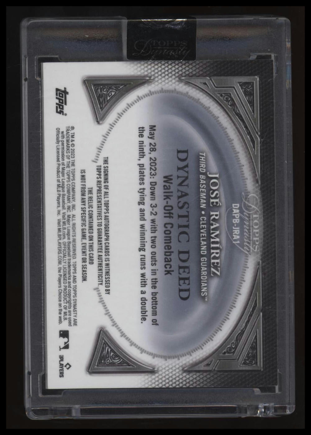 2024 Topps Dynasty - Autographed Patch Jose Ramirez #/10 BOOKEND 10/10