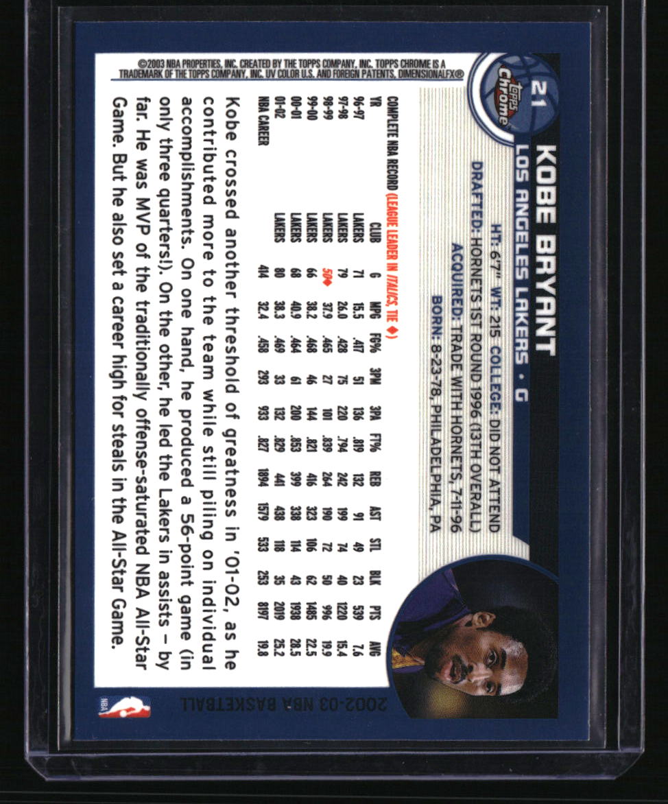 2002-03 Topps Chrome Kobe Bryant