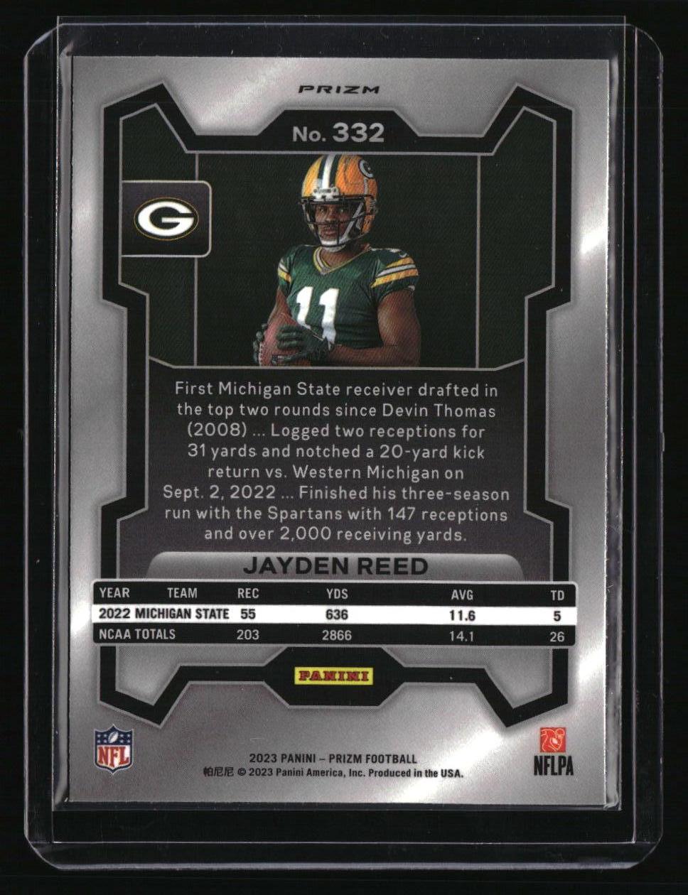 2023 Panini Prizm Jayden Reed Rookie Variations Prizms Green Wave