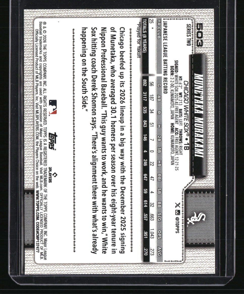2026 Topps Munetaka Murakami Sandglitter
