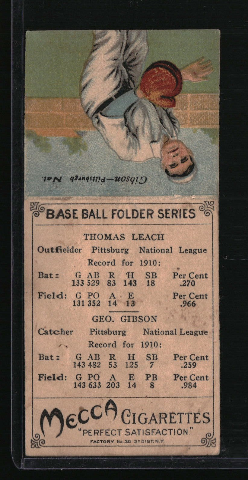 1911 Mecca Double Folders T201 Tommy Leach / George Gibson
