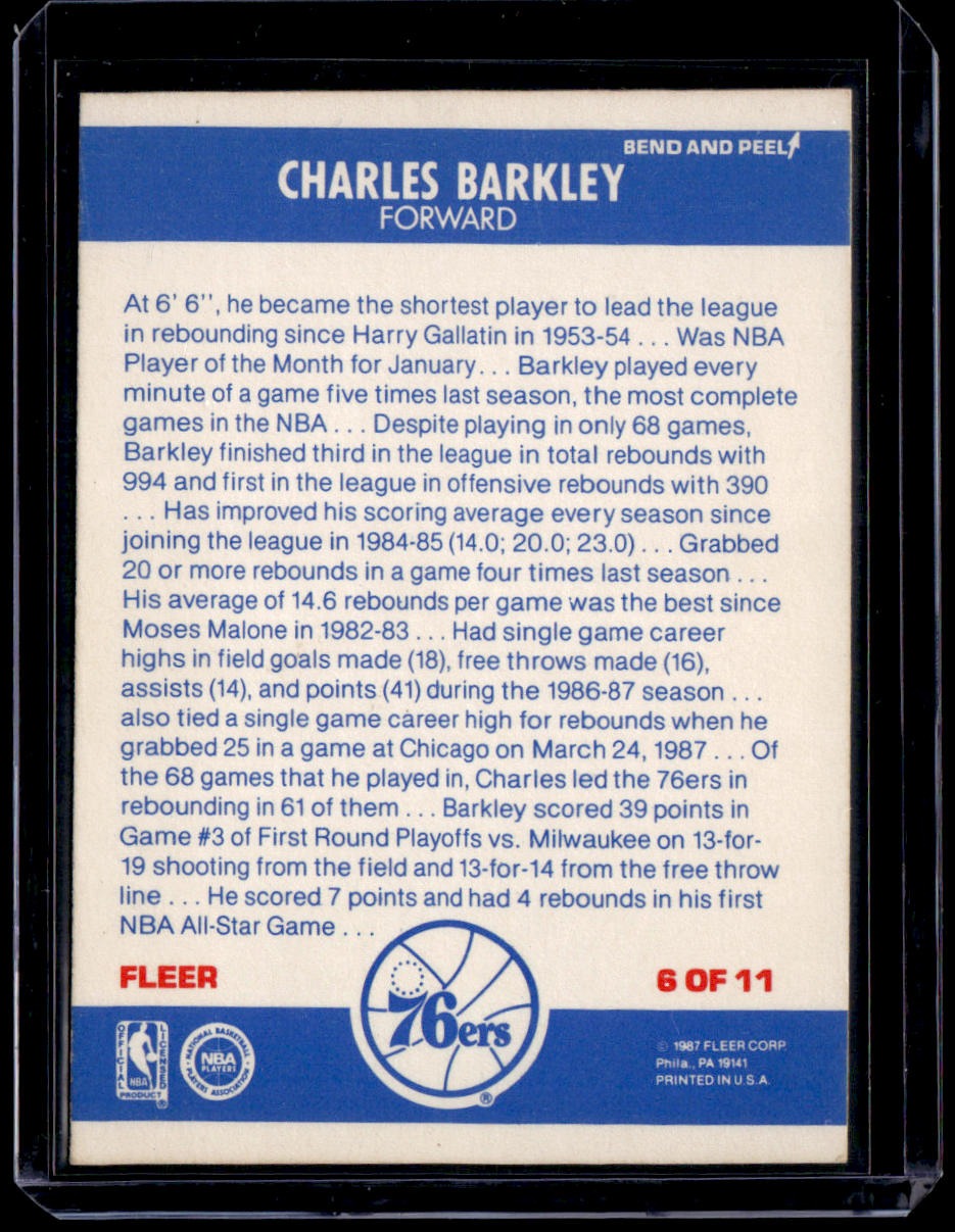 1987-88 Fleer Charles Barkley Stickers