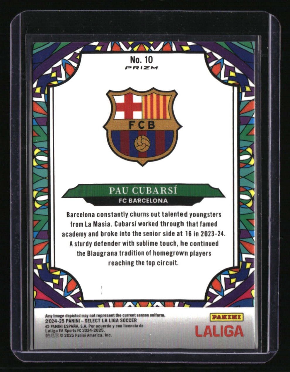 2024-25 Panini Select La Liga Pau Cubarsi Stained Glass