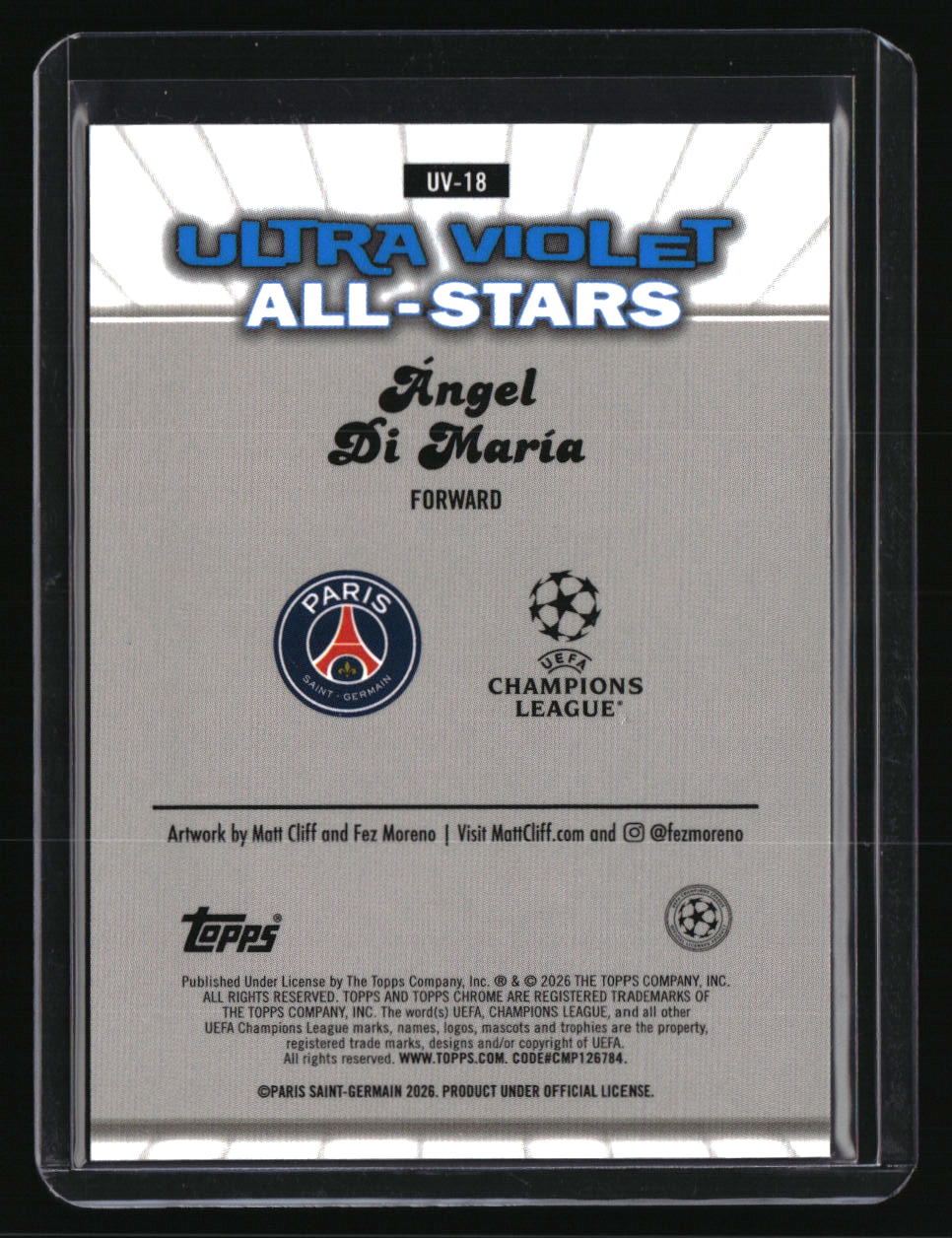 2025-26 Topps Chrome UEFA Club Competitions Ángel Di María Ultra Violet