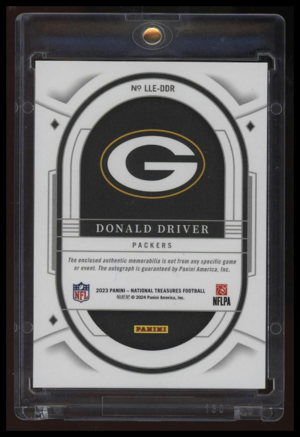 2023 Panini National Treasures Donald Driver Lasting Legacies Holo Silver #/25