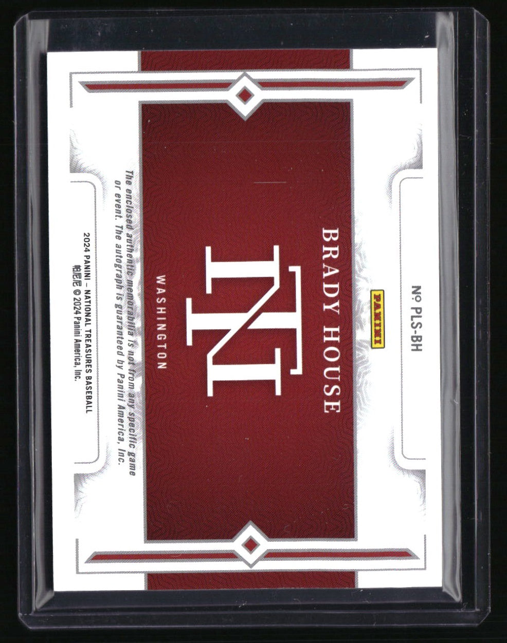 2024 National Treasures Brady House Prospect Lumber Signatures Holo Silver #/25