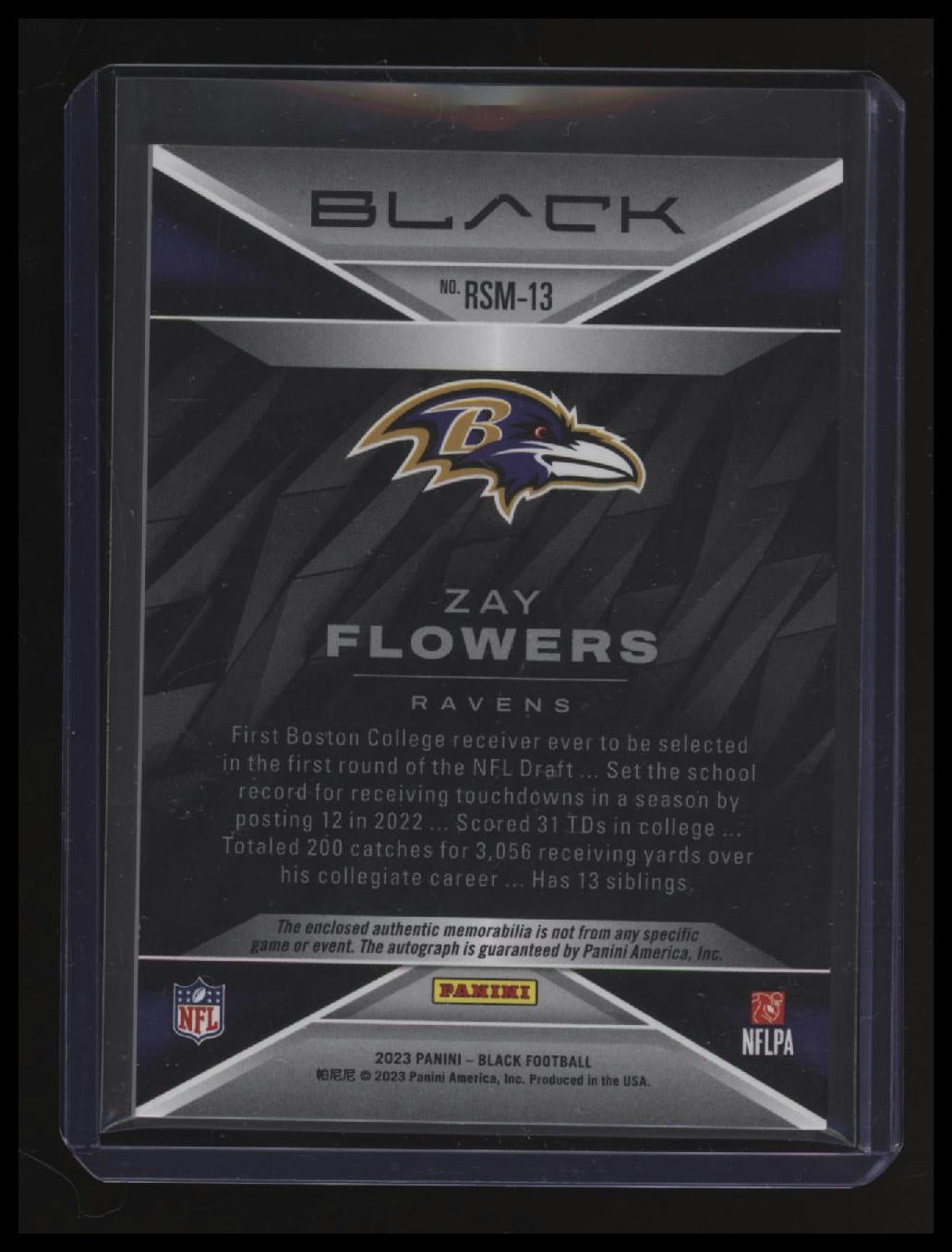 2023 Panini Black Zay Flowers Rookie Signature Materials #/99